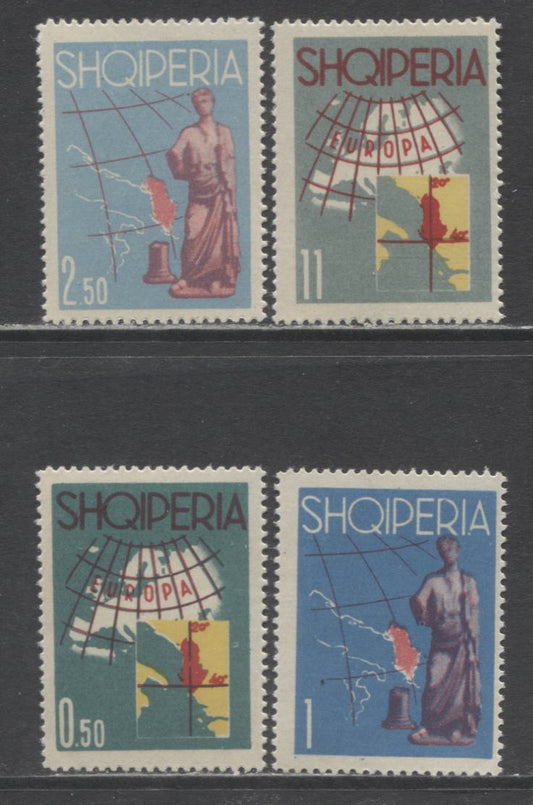 Lot 190 Albania SC#630-633 1962 Map Issue, 4 VFNH Singles, Click on Listing to See ALL Pictures, 2017 Scott Cat. $18.6