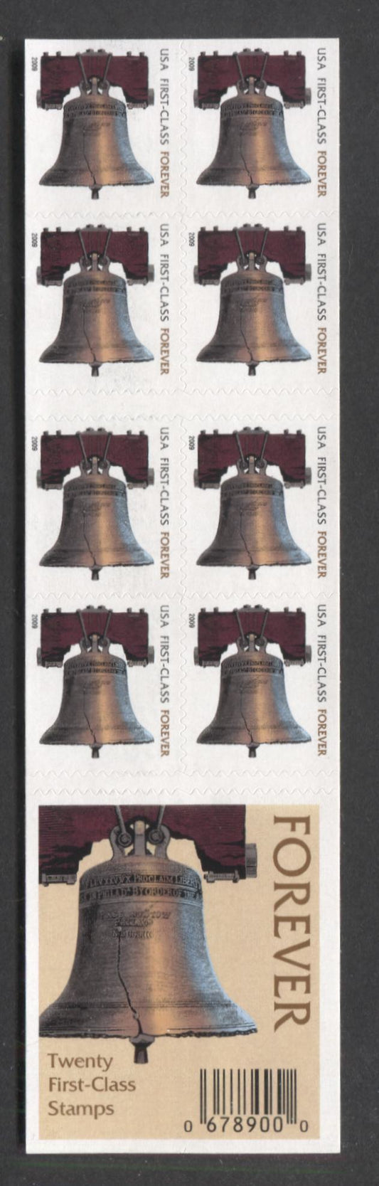Lot 27 United States SC#4125g First Class Multicolored 2008 Liberty Bell Issue, Double Sided Booklet, Dated 2008, Large Microprinting, A VFNH Booklet Of 20, Click on Listing to See ALL Pictures, 2017 Scott Cat. $18