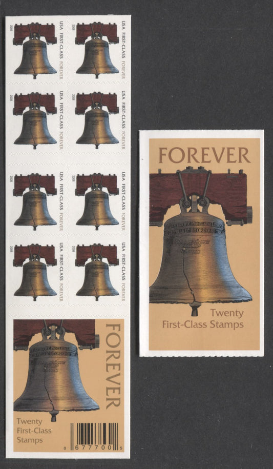 Lot 31 United States SC#4127E-4127H 2008 Liberty Bell Issue, Double Sided & Closed Booklets, Dated 2008, Medium Microprinting, 2 VFNH Booklets Of 20, Click on Listing to See ALL Pictures, 2017 Scott Cat. $27.1
