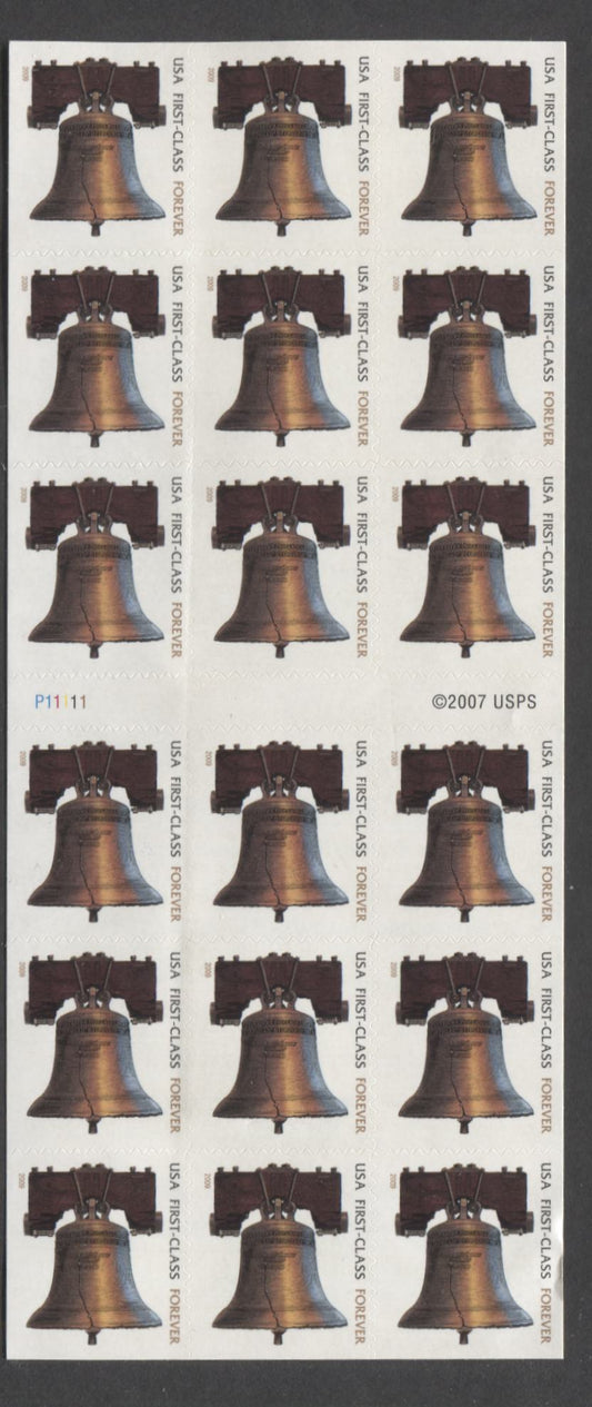 Lot 33 United States SC#4437a First Class Multicolored 2010 Liberty Bell Issue, Dated 2009 In Copper, Medium Microprinting, A VFNH Pane Of 18, Click on Listing to See ALL Pictures, 2017 Scott Cat. $18