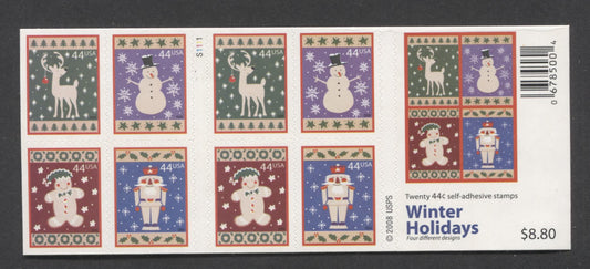 Lot 34 United States SC#4425A 44c Multicolored 2009 Christmas Issue, Double Sided Booklet, A VFNH Booklet Of 20, Click on Listing to See ALL Pictures, 2017 Scott Cat. $18