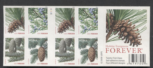 Lot 42 United States SC#4481b Forever Multicolored 2010 Christmas Issue, Double Sided Booklet, A VFNH Booklet Of 20, Click on Listing to See ALL Pictures, 2017 Scott Cat. $20