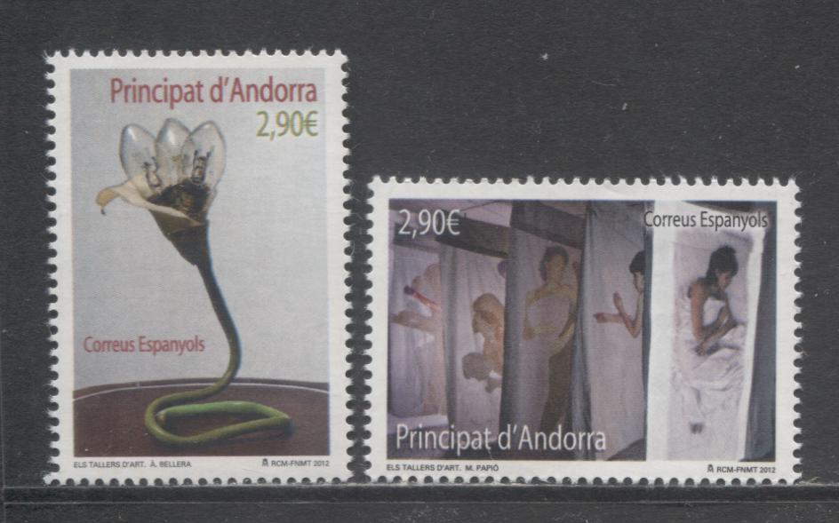 Andorra (Spanish Admin) SC#380-381 2012 Art Issue, 2 VFNH Singles, Click on Listing to See ALL Pictures, 2017 Scott Cat. $14.5