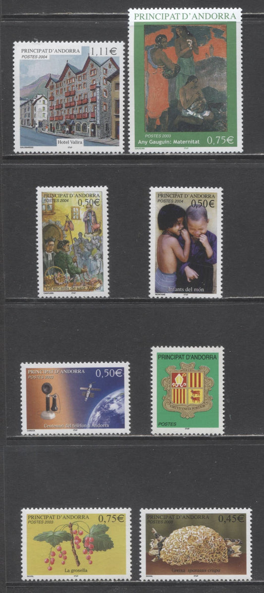 Andorra (French Admin) SC#574/583 2003-2004 Vegetation/Hotel Issues, 8 VFNH Singles, Click on Listing to See ALL Pictures, 2017 Scott Cat. $20.55