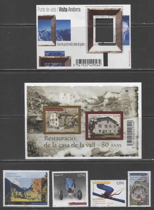 Lot 52 Andorra (French Admin) SC#697-702 2012 Legends/Europa Issues, 6 VFNH Singles & Souvenir Sheets, Click on Listing to See ALL Pictures, 2017 Scott Cat. $19.85