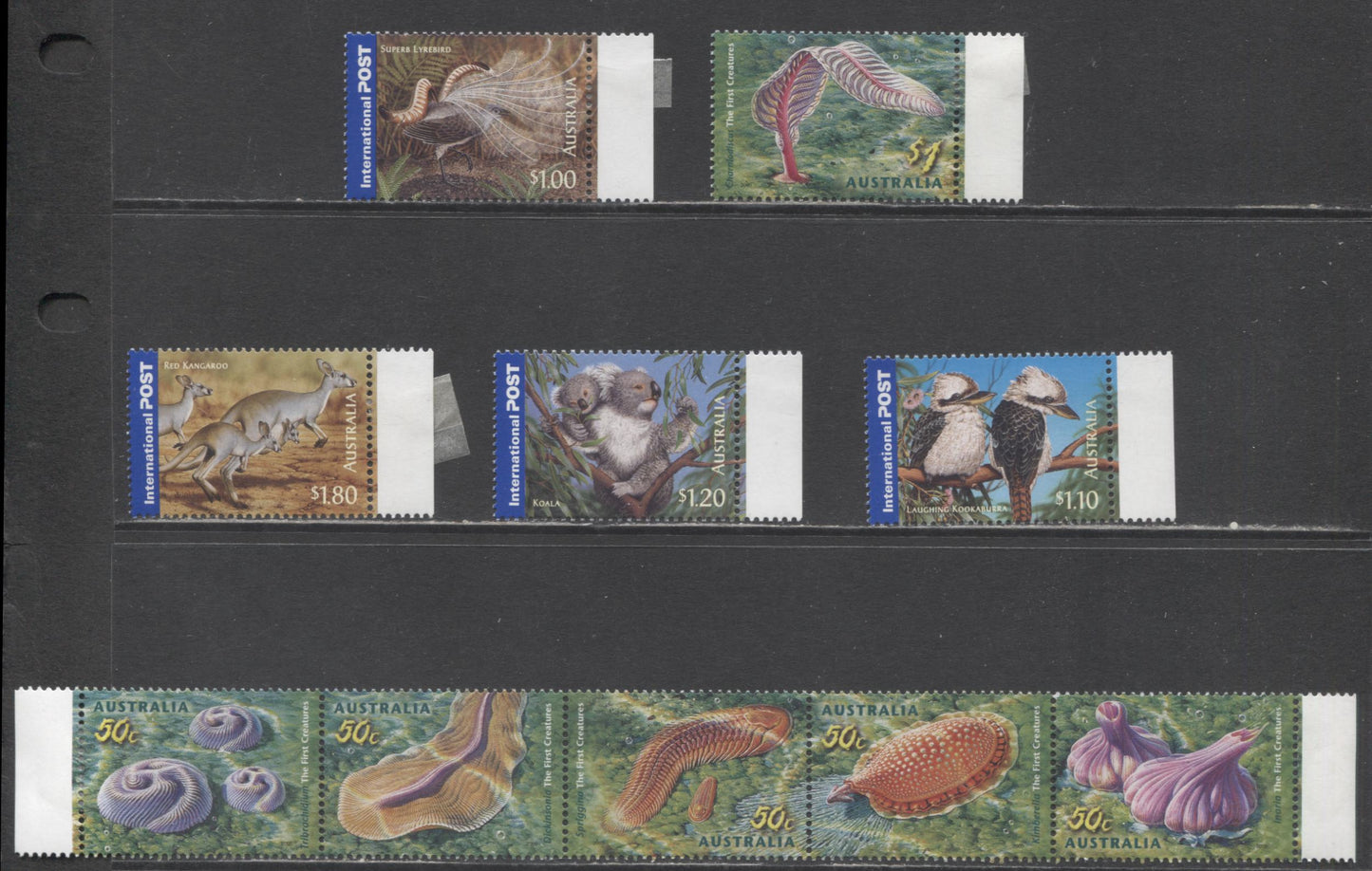 Lot 58 Australia SC#2381a/2389 2005 Creatures Of The Slime & Bush Wildlife Issues, 6 VFNH Singles & Strip Of 4, Click on Listing to See ALL Pictures, 2017 Scott Cat. $13.6