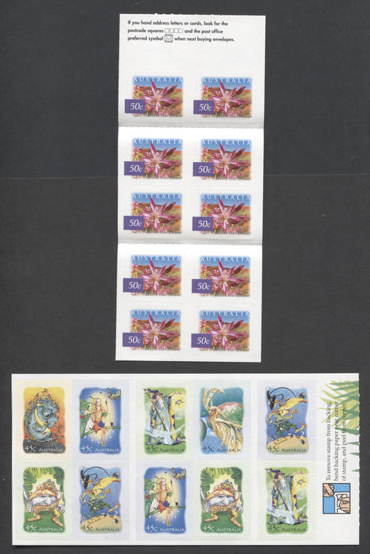 Lot 90 Australia SC#2102b/2114a 2002-2003 Characters From The Magic Rainforest - Flora/Fauna Issues, 2 VFNH Booklets of 10, Click on Listing to See ALL Pictures, 2017 Scott Cat. $20