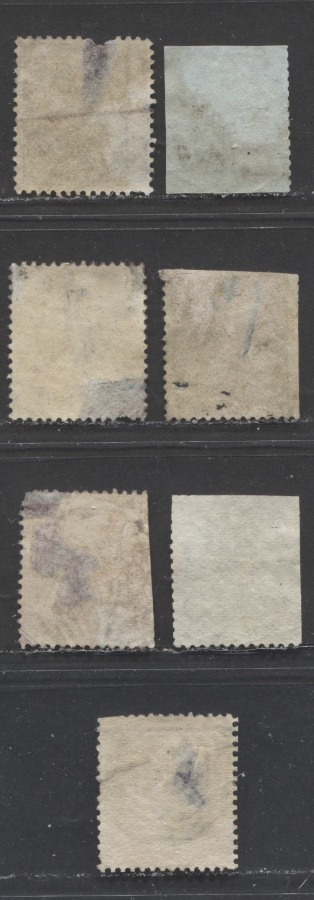 Lot 417 India #9, 12, 15c, 17, 18 1a-8a Brown-Rose Queen Victoria, 1855-1864 Unwatermarked Surface Printed Issue , 7 Ungraded Used Singles Bluish & White Papers