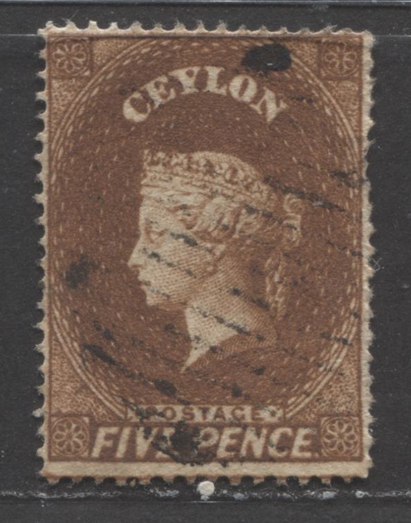 Lot 449 Ceylon #20 5d Chestnut Queen Victoria, 1861 Perkins Bacon Cour ...