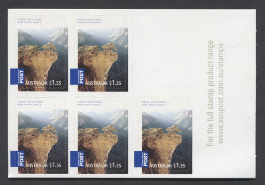 Lot 50 Australia SC#2795 $1.35 Multicolored 2008 Gorges Issue, 2 VFNH Pane Of 5, Click on Listing to See ALL Pictures, 2017 Scott Cat. $37.5