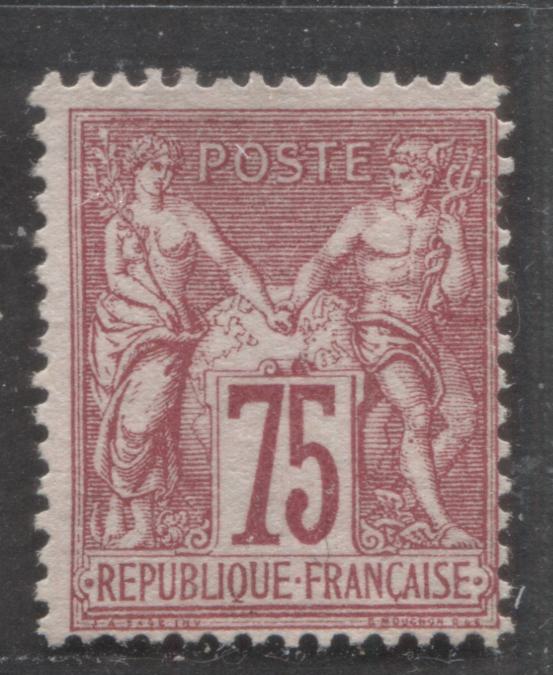 Lot 504 France #75 75c  Carmine on Rose Peace & Commerce, 1876-1878 Peace & Commerce Issue, A Fine Unused Single Type I