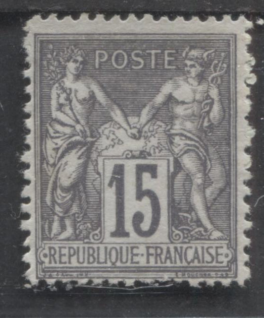 Lot 507 France #80 15c Grey Lilac on Greyish Peace & Commerce, 1876-1877 Peace & Commerce Issue, A Fine Unused Single Type II