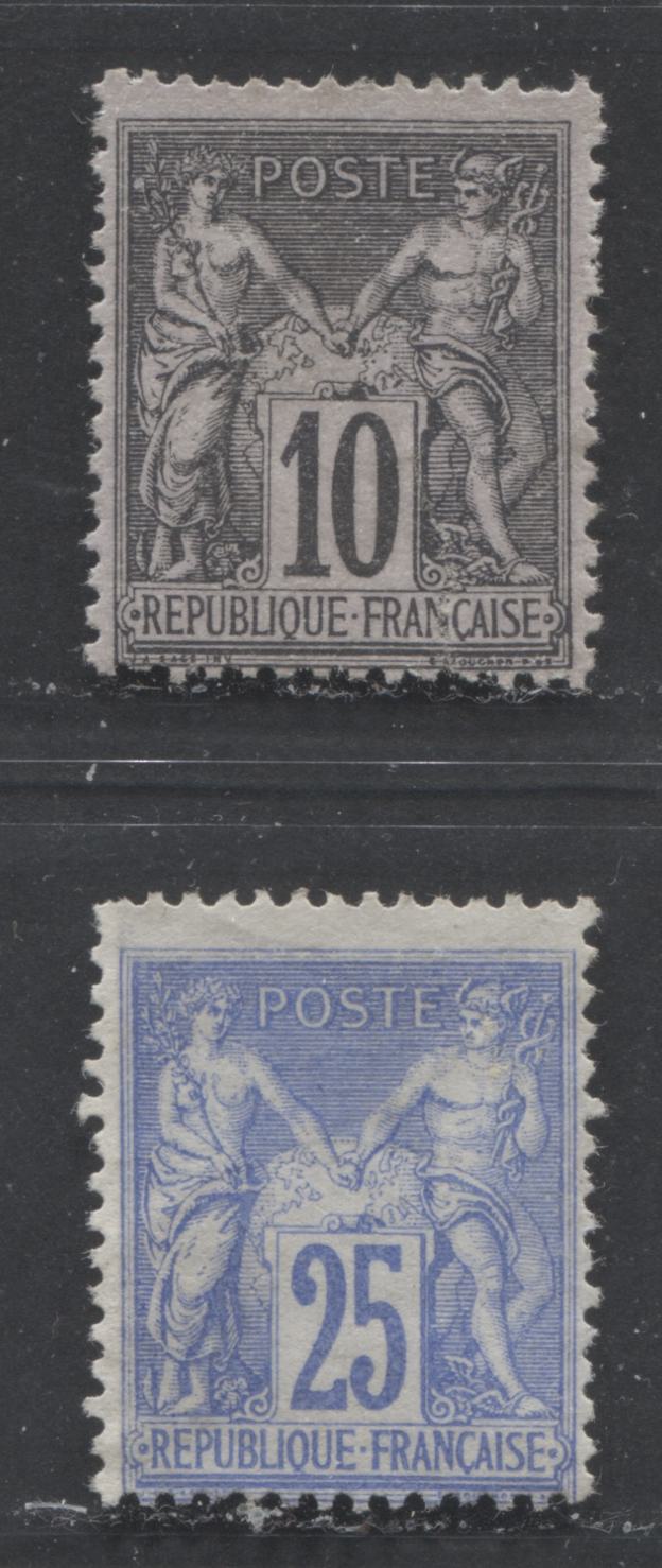 Lot 508 France #91, 81 10c, 25c Black on Rose, Ultramarine Peace & Commerce, 1876-1877 Peace & Commerce Issue, A Good and Fine Unused Single Type II