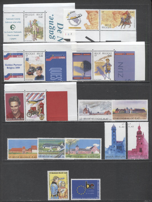 Lot 53 Belgium SC#1860-1868 2001 European Posts - Farmsteads Issues, A VFNH Singles, Click on Listing to See ALL Pictures, 2017 Scott Cat. $17.5