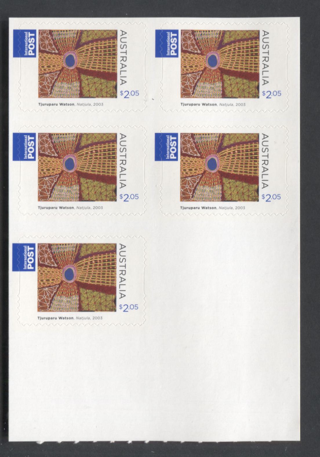 Lot 98 Australia SC#3066a $2.05 Multicolored 2009 Aboriginal Art Issue, A VFNH Pane Of 5, Click on Listing to See ALL Pictures, 2017 Scott Cat. $17.5