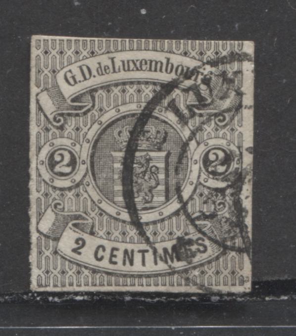 Lot 445 Luxembourg #5 2c Black Coat of Arms, 1859-1864 Imperforate Arm ...