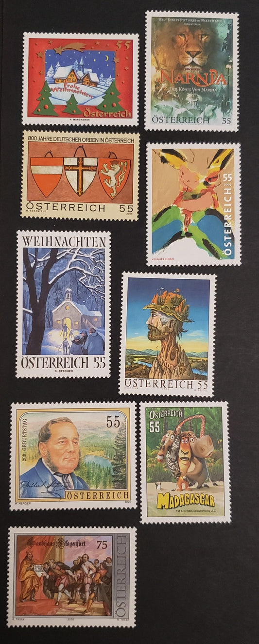 Lot 67 Austria SC#2017/2033 2005 Madagascar - Christmas, 9 VFNH Singles, Click on Listing to See ALL Pictures, 2017 Scott Cat. $12.5