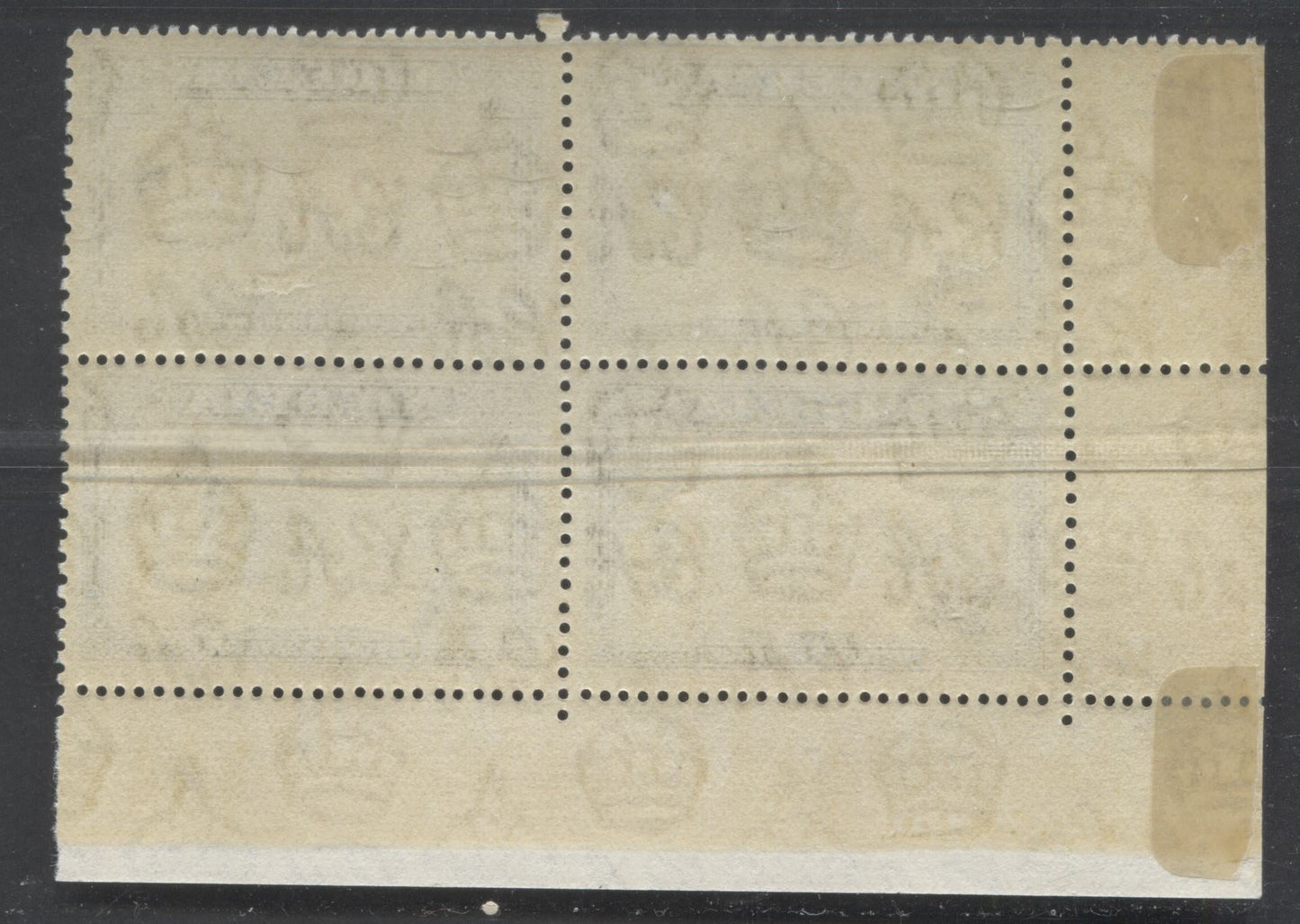 Lot 96 Nigeria #63c (SG#58) 2/6d Black & Ultramarine King George VI & Buea Road, 1938-1952 King George VI Definitive Issue, A VFNH/OG LL Corner Block, Comb Perf. 13 x 11.5, 1938 Printing, Bird Near Tree Variety