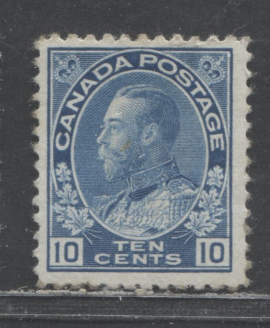 Lot 477 Canada #117 10c Blue King George V, 1911-1925 Admiral Issue, A FOG Single, Wet Printing, Sweated OG