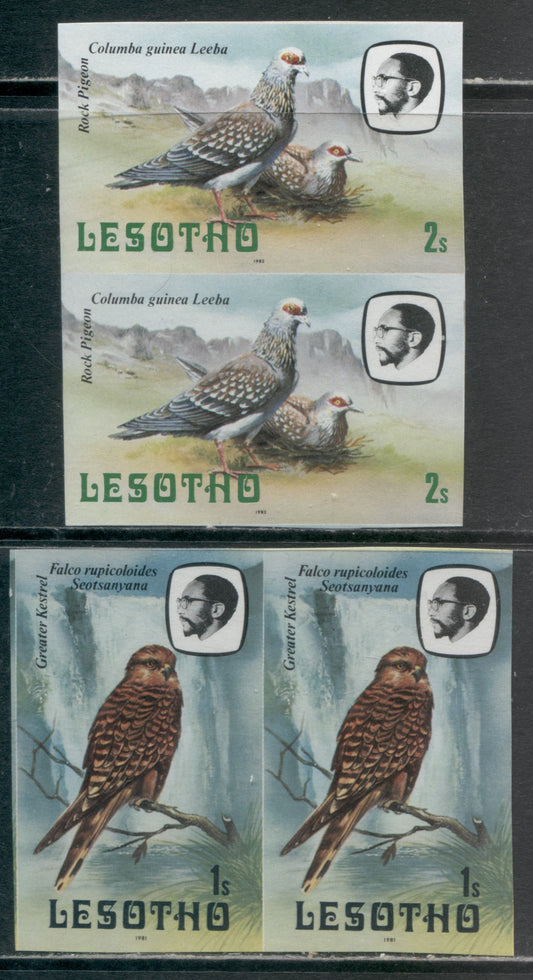 Lesotho SC#321-321b 1981-1982 Birds Definitives, Format Security Printers Archives, 2 VFNH Imperf Pairs, Click on Listing to See ALL Pictures, Estimated Value $30