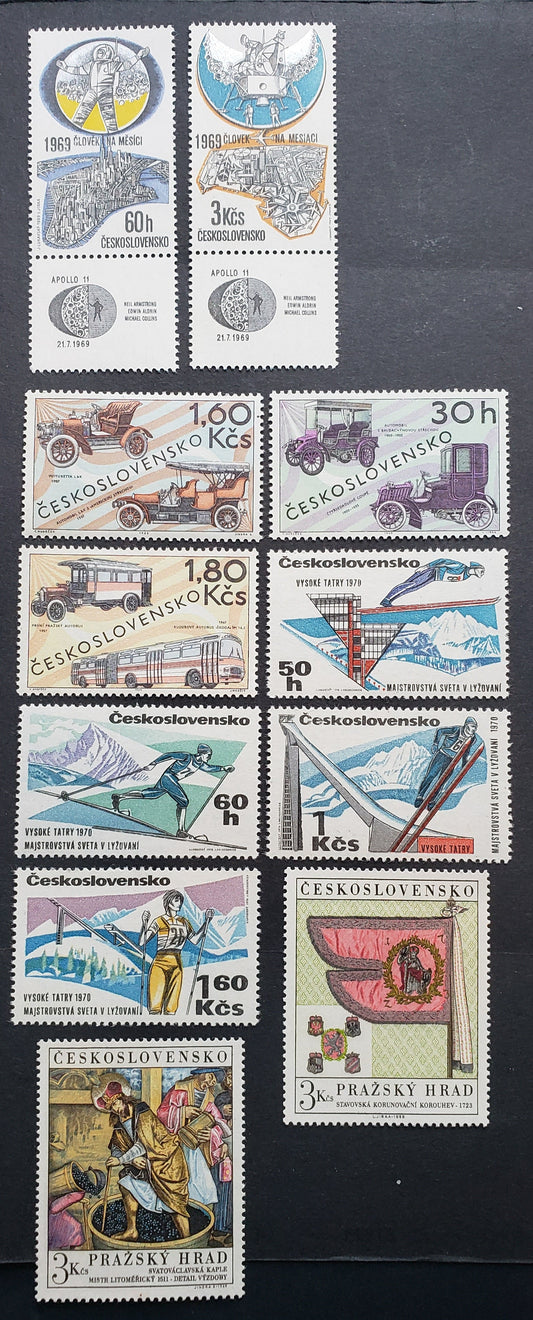 Lot 91 Czechoslovakia SC#1616/C76 1969-1970 Cars - Tatra Ski Championships, 11 VFNH Singles, Click on Listing to See ALL Pictures, 2017 Scott Cat. $10.2