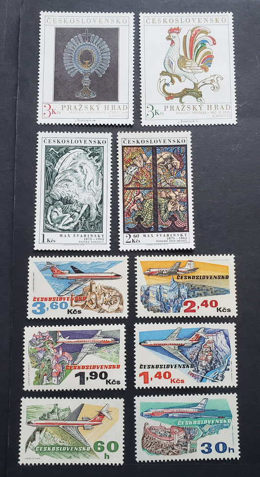 Lot 94 Czechoslovakia SC#1905/C82 1973-1974 Works By Max Svabinsky - Prague Art Castle, 10 VFNH Singles, Click on Listing to See ALL Pictures, 2017 Scott Cat. $10