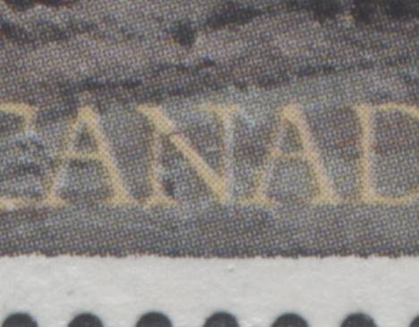 Lot 439 Canada #1104i, 1107i 34c Multicoloured Various Exploration Scenes, 1986 Explorers of Canada Issue, 2 VFNH Singles Crossed "N" (Pos. 41) & Pink Print Flaw (Pos. 49), Fully Constant