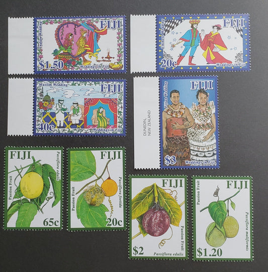 Lot 59 Fiji SC#1224-1231 2009 Weddings In Fiji - Passionfruit, 8 VFNH Singles, Click on Listing to See ALL Pictures, 2017 Scott Cat. $9.5