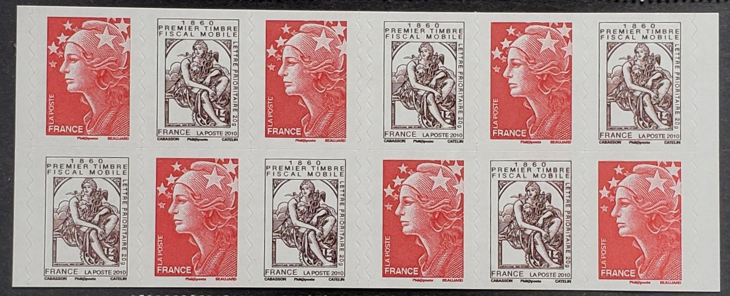 Lot 98 France SC#3923a/3923a 2010 First French Revenue Stamp 150th Ann., A VFNH Booklet Pane Of 12, Click on Listing to See ALL Pictures, 2022 Scott Classic Cat. $19.5