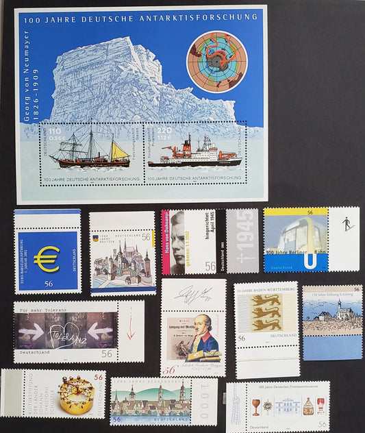 Lot 51 Germany SC#2143/2154 2001-2002 Antarctic Expedition / Wurttemberg Issues, 11 VFNH Singles And 1 Souvenir Sheet, Click on Listing to See ALL Pictures, 2017 Scott Cat.$22