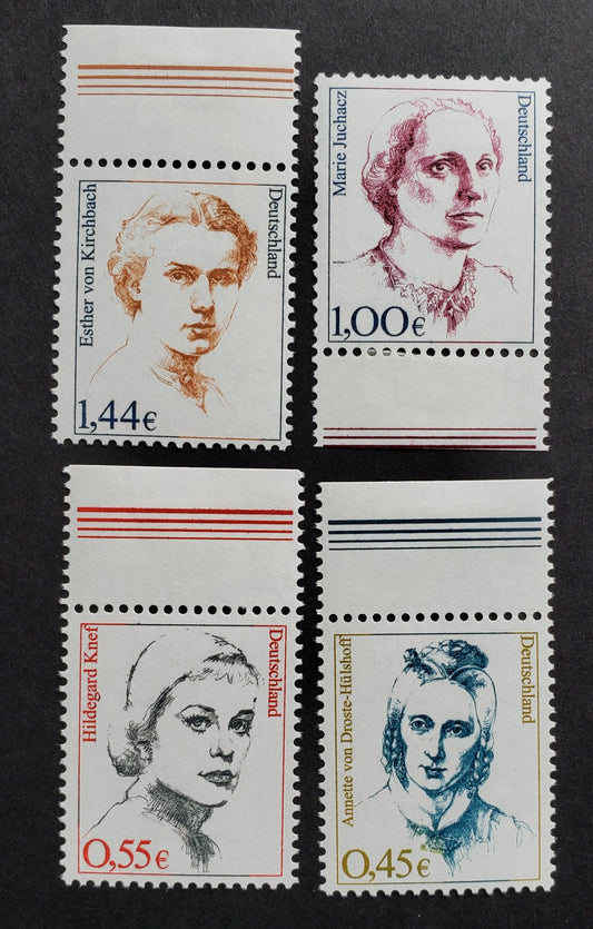 Lot 56 Germany SC#2185/2188 2002 Famous Women Issue, 4 VFNH Singles, Click on Listing to See ALL Pictures, 2017 Scott Cat.$9.5