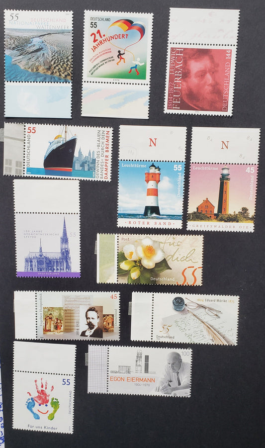 Lot 66 Germany SC#2286/2298 2005 Wattenmeer / Eiermann Issues, 12 VFNH Singles, Click on Listing to See ALL Pictures, 2017 Scott Cat.$21.25