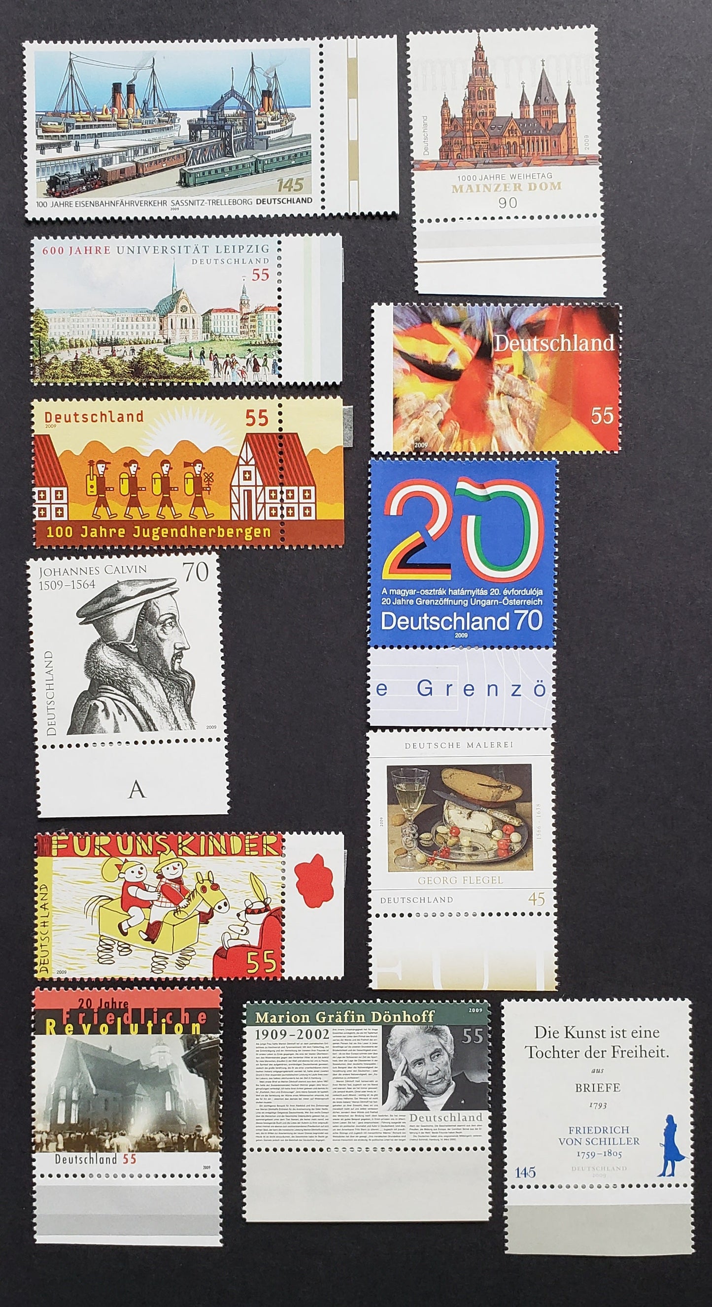 Lot 94 Germany SC#2539/2554 2009 University / Natural History Museum Issues, 12 VFNH Singles, Click on Listing to See ALL Pictures, 2017 Scott Cat.$26.5