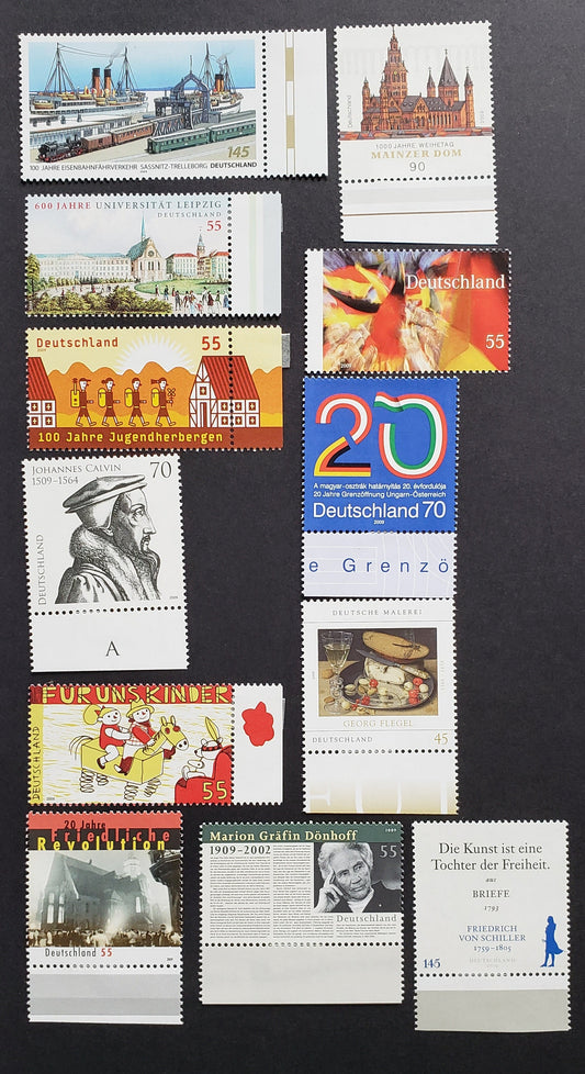 Lot 94 Germany SC#2539/2554 2009 University / Natural History Museum Issues, 12 VFNH Singles, Click on Listing to See ALL Pictures, 2017 Scott Cat.$26.5