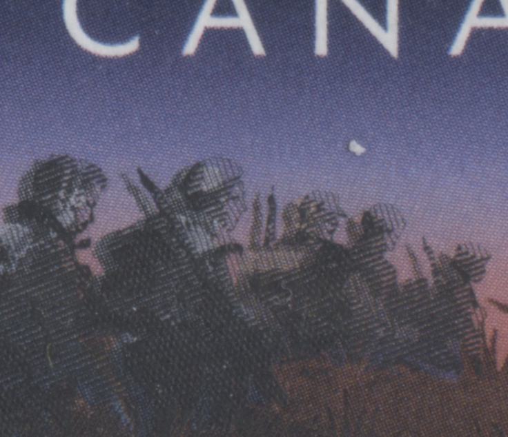 Canada #1250avar 38c Multicoloured Princess Patricia's Infantry & Royal 22 Regiment, 1989 Regiments Issue, 2 VFNH Vertical Pairs DF/DF Peterborough Paper, Alternate Stamps Showing Doubling Due To Leftward and Rightward Shift of Black