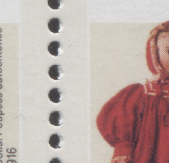 Canada #1277avar 39c Multicoloured Various Dolls, 1990 Dolls Issue, A VFNH Se-Tenant Block Of 4 DF1/DF2 Peterborough Paper, Black & Blue Dots Above Shoulder, To Right Of Coat & Between Legs Of Doll, Tertiary & Possibly Constant