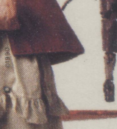 Canada #1277avar 39c Multicoloured Various Dolls, 1990 Dolls Issue, A VFNH Se-Tenant Block Of 4 DF1/DF2 Peterborough Paper, Black & Blue Dots Above Shoulder, To Right Of Coat & Between Legs Of Doll, Tertiary & Possibly Constant