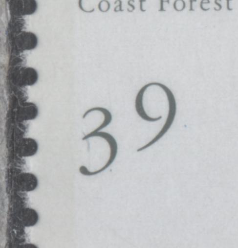 Canada #1285aivar, 1286aivar 39c Multicoloured Coast & Boreal Forests, 1990 Majestic Forests of Canada Issue, 2 VFNH Singles From Petro-Can Steetlets, DF/DF Peterborough Paper, Blue & Black Dots Under "FO" Of "Forest" & "39", Tertiary