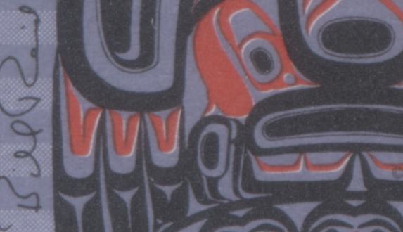 Lot 132 Canada #1296var 78c Multicoloured Raven, 1990 Christmas Issue, A VFNH Single Showing White Outlines Around Red, Due To Colour Shift