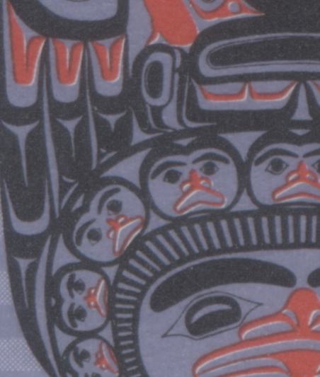 Lot 132 Canada #1296var 78c Multicoloured Raven, 1990 Christmas Issue, A VFNH Single Showing White Outlines Around Red, Due To Colour Shift