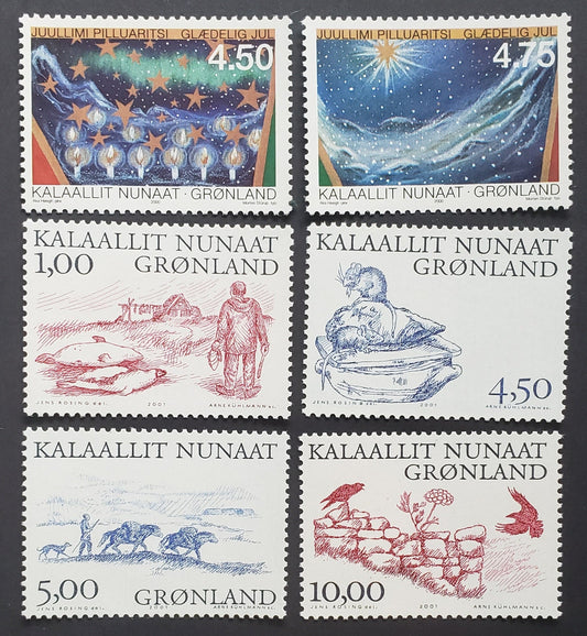 Lot 51 Greenland SC#378/383 2000-2001 Christmas / Arctic Vikings Issues, 6 VFNH Singles, Click on Listing to See ALL Pictures, 2022 Scott Classic Cat. $16.65