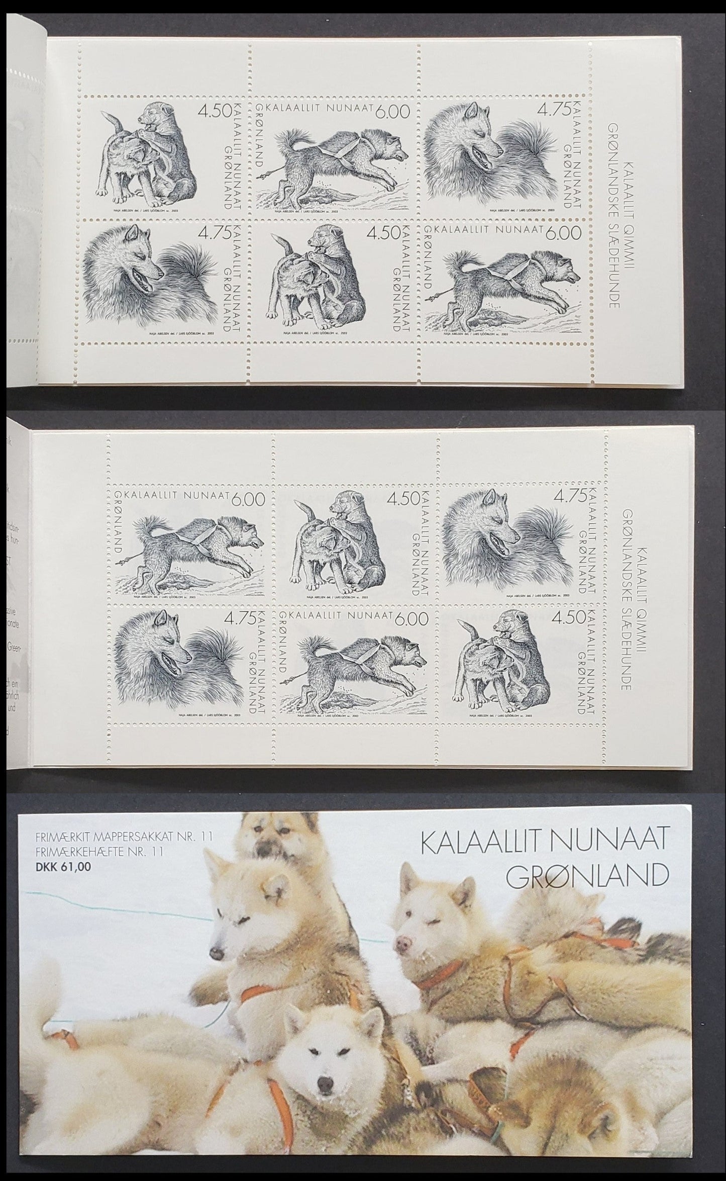 Lot 64 Greenland SC#411b 2003 Sled Dog Issue, A VFNH Complete Booklet Of 2 Panes Of 6, Click on Listing to See ALL Pictures, 2022 Scott Classic Cat. $24