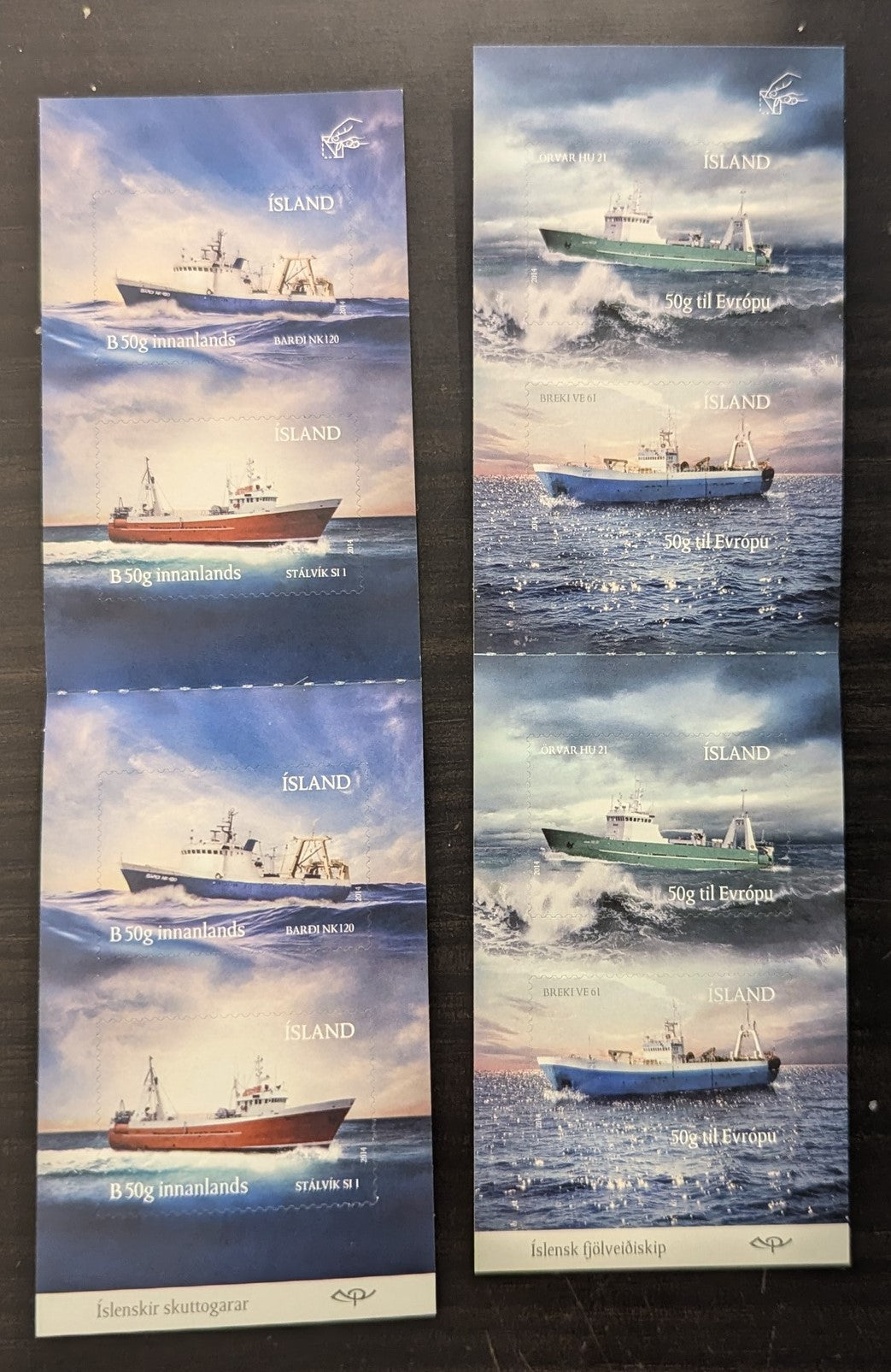 Lot 5 Iceland SC#1347a/1349a 2014 Fishing Vessels Issues, 2 VFNH Booklets Of 4, Click on Listing to See ALL Pictures, 2017 Scott Cat. $21