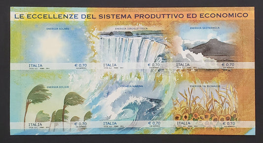 Lot 95 Italy SC#3222 2014 Renewable Energy Issue, A VFNH Sheet Of 6, Click on Listing to See ALL Pictures, 2017 Scott Cat. $12