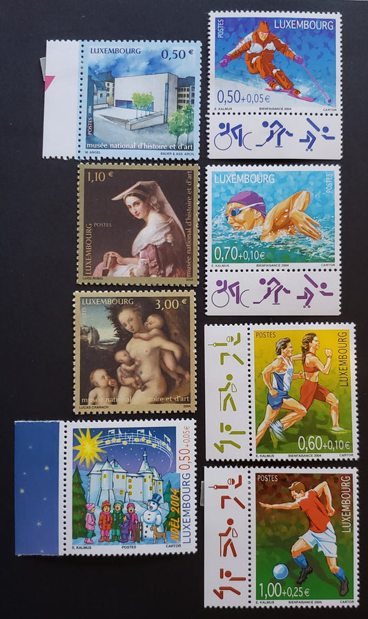 Lot 43 Luxembourg SC#1149/B444 2004 National Museum Of History And Art / Sports Issues, 8 VFNH Singles, Click on Listing to See ALL Pictures, 2017 Scott Cat. $19.75