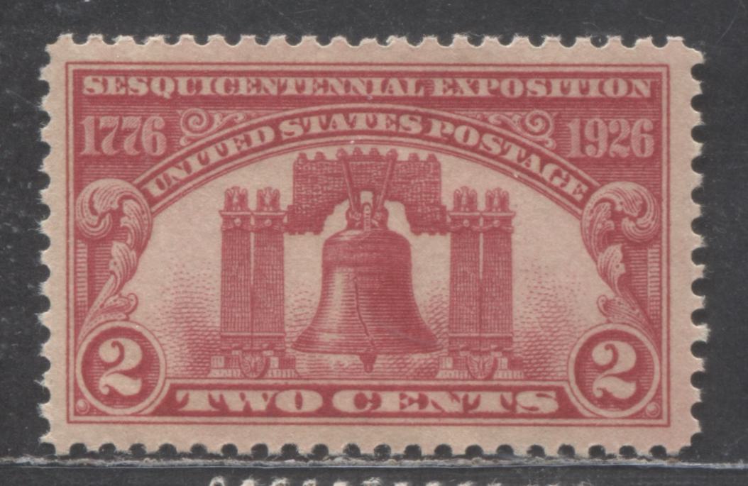 Lot 481 United States Of America #627 2c Carmine Rose Liberty Bell, 1926 Sesquicentennial Exhibition Issue, A VFNH Single