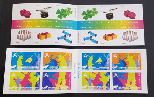 Lot 54 Luxembourg SC#1198/1254 2005-2008 European Cultural Capital / Happiness Issues, 2 VFNH Complete Booklets, Click on Listing to See ALL Pictures, 2017 Scott Cat. $22.5