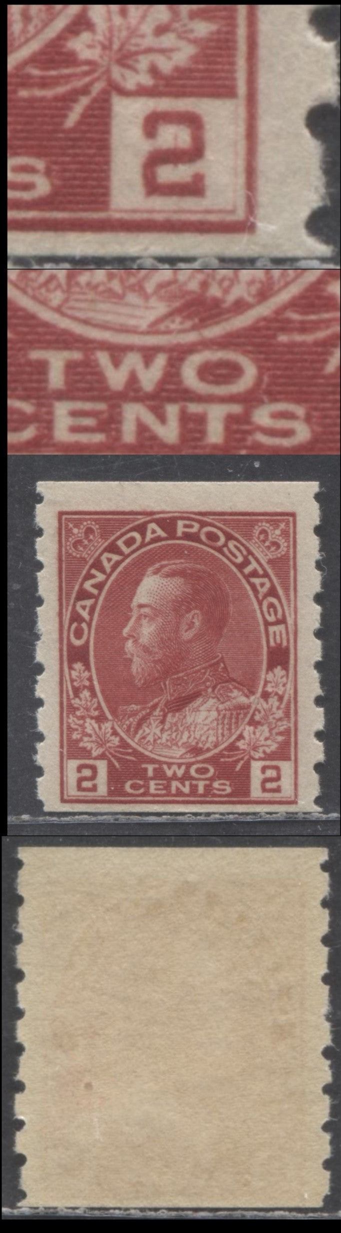 Lot 314 Canada #127var 2c Carmine King George V, 1911-1928 Admiral Iss ...