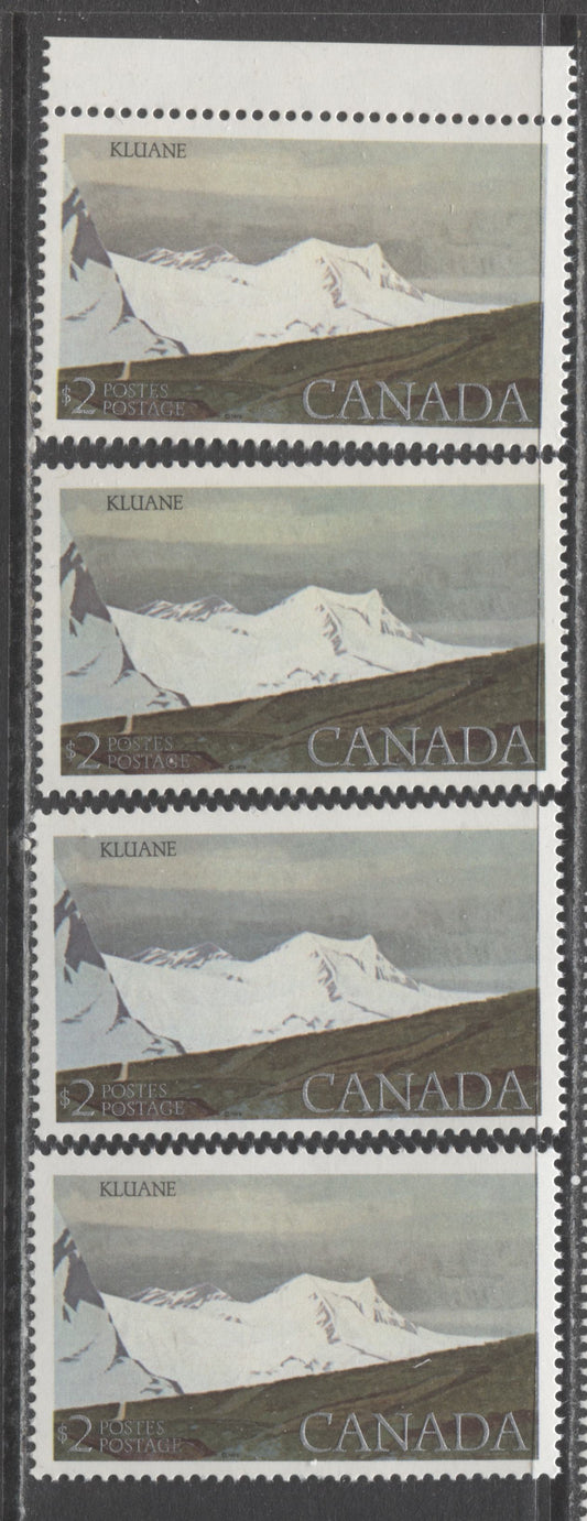 Lot 510 Canada #727 $2 Multicoloured Kluane National Park, 1977-1982 Floral & Environment Issue, 4 VFNH Singles On LF4/LF4 Paper, 4 Different Ground, Sky & Mountain Shades, Different From Lot 509