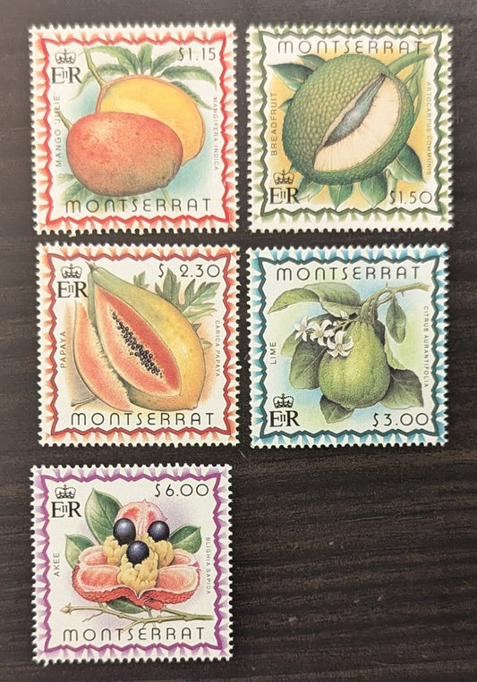 Lot 92 Montserrat SC#984-988 1999 Fruit Issue, 5 VFNH Singles, Click on Listing to See ALL Pictures, 2017 Scott Cat. $14.25